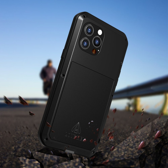 Love Mei Case for iPhone 13 Pro Max, armored with glass, black