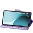Flap case for Oppo Reno 14F, wallet, Butterfly, purple