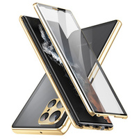 Case for Samsung Galaxy S21 Ultra, Magnetic Dual Glass, gold