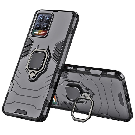 Case for Realme 8 / 8 Pro, Kickstand Ring, black