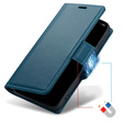 Case for Xiaomi Redmi Note 13 Pro 4G / Xiaomi Redmi Note 14S / Xiaomi Poco M6 Pro 4G, ERBORD Glossy Litchi, wallet with flap, blue