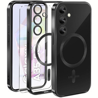 Case for Samsung Galaxy A35 5G, Electro MagSafe, black + Screen Glass