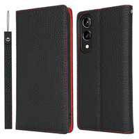 Flip case for Samsung Galaxy S25 Edge, Litchi Skin Grain, black