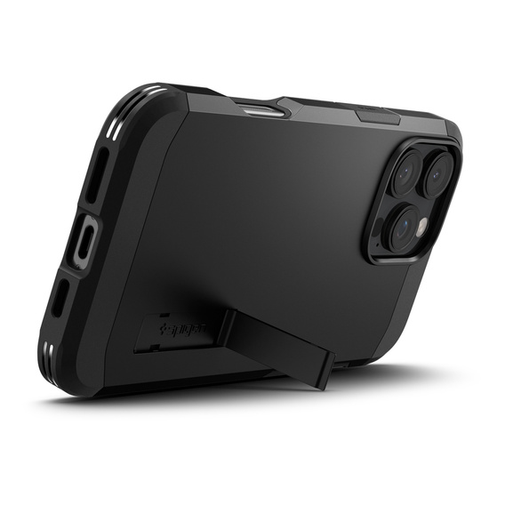 Spigen case for iPhone 16 Pro, Tough Armor Mag MagSafe, black + 9H Tempered Glass