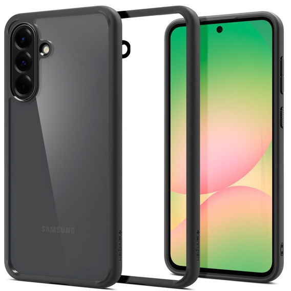 Spigen case for Samsung Galaxy A56 5G, Ultra Hybrid, black / matte + 9H Tempered Glass