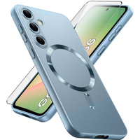 Case for Samsung Galaxy A56, ColorMag, for MagSafe, blue + 9H tempered glass