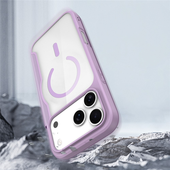 Dux Ducis case for iPhone 17 Pro, Skin X Pro, with flap, for MagSafe, purple
