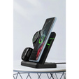 3-in-1 Wireless Induction Charger QI Fast Charger for Samsung S25 S24 S23 Galaxy Watch Buds Station Black