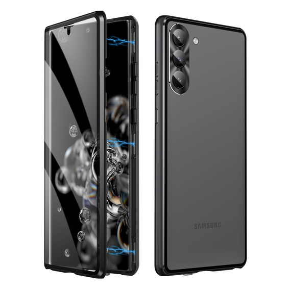 Case for Samsung Galaxy S23, Magnetic Dual Glass, black