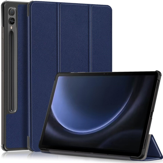 Case for Samsung Galaxy Tab S9 FE+ Plus, Smartcase with stylus space, dark blue