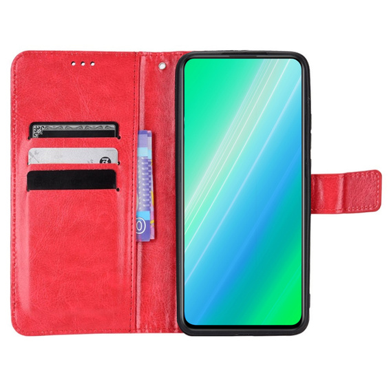 Flip case for Xiaomi Redmi 12, Crazy Horse Wallet, red