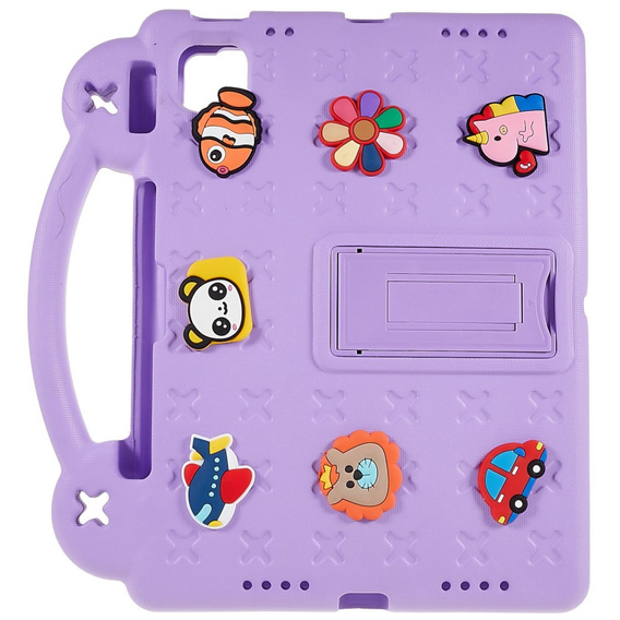 Children's case for Apple iPad Air 11" 6 gen. 2024, Cute Patterns, with stand, purple