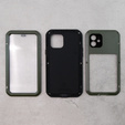 Love Mei Case for iPhone 12, armored with glass, green
