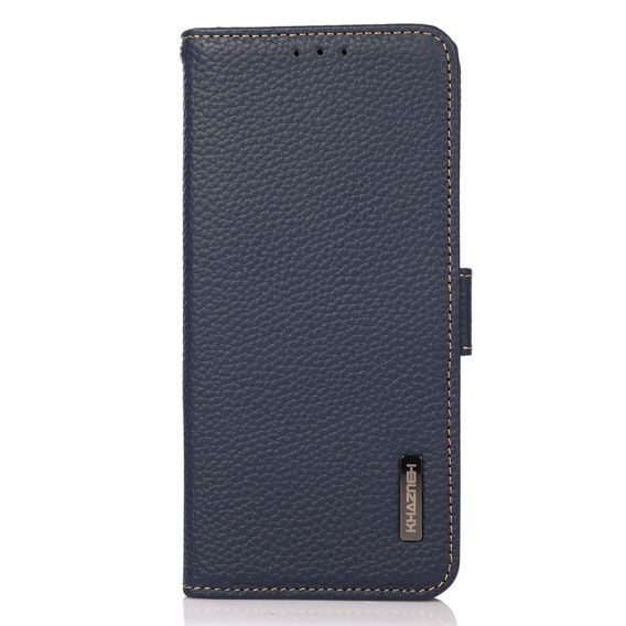 KHAZNEH RFID case for Samsung Galaxy A35 5G, Litchi Texture, blue