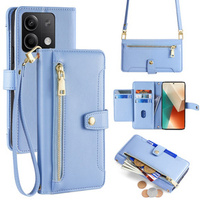 Flip case for Xiaomi Redmi Note 13 5G, Wallet Zipper Pocket, blue