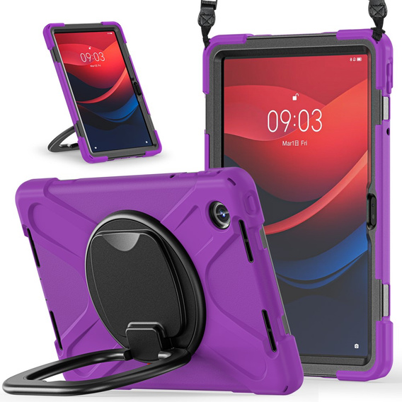 Children's case for Lenovo Tab M11, armored with strap, purple
