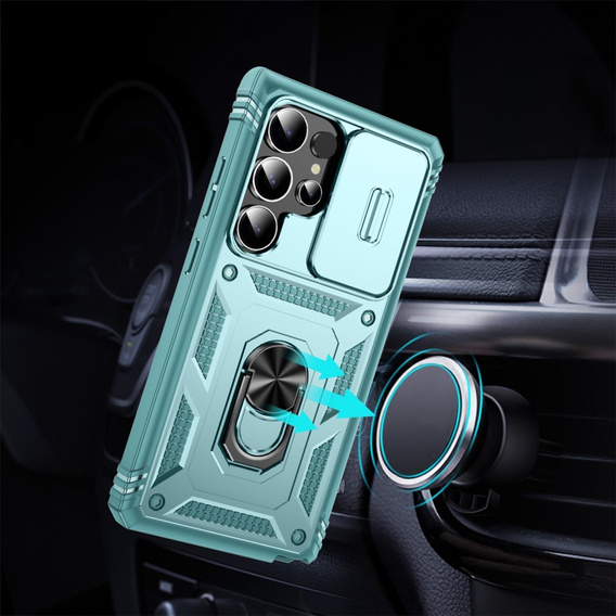 Case for Samsung Galaxy S25 Ultra, KickStand Camera Lens, blue