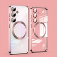 Case for Samsung Galaxy A55 5G, Electro MagSafe, pink + Screen Glass