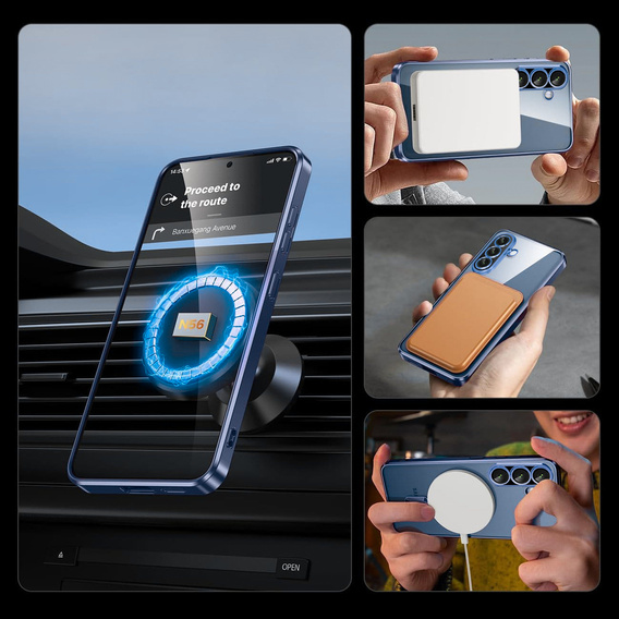 Case for Samsung Galaxy A36, Electro MagSafe, dark blue + Screen Glass