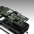 Case for Samsung Galaxy S25 Ultra, KickStand Camera Lens, dark green