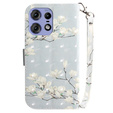 Flip case for Motorola Edge 50 Pro 5G, Wallet, Magnolia Flowers grey