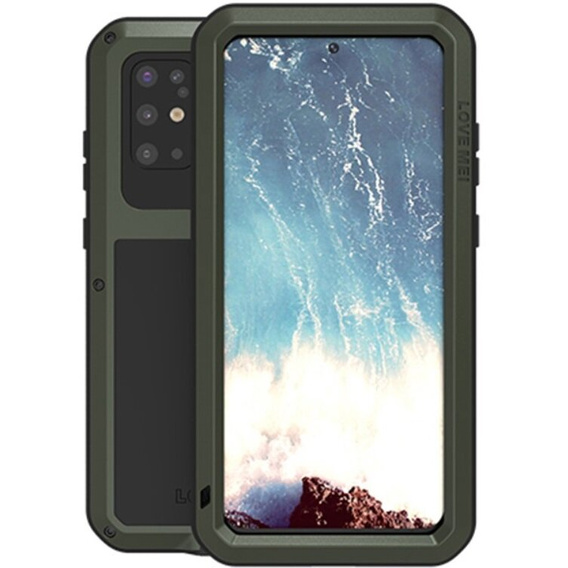Love Mei Case for Samsung Galaxy S20 Plus, armored with glass, green