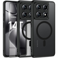 Case for Xiaomi 14T, for MagSafe, ERBORD Matt Case, black + Screen Glass