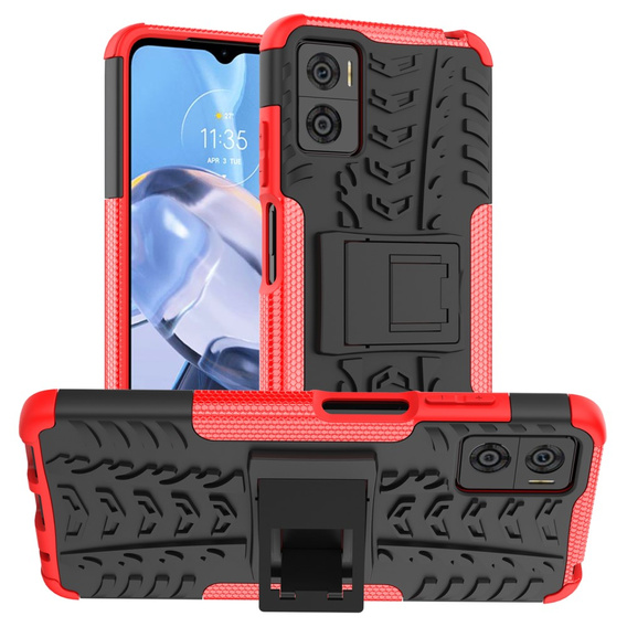 Case for Motorola Moto E22 / E22i, Tire Armor, black / red