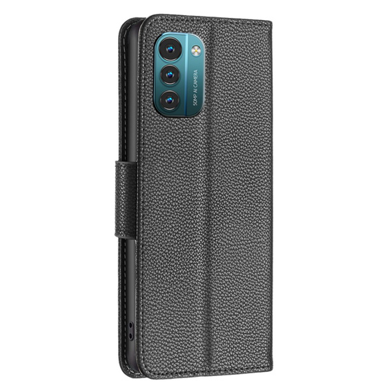 Flip case for Nokia G11 / G21, Litchi Wallet Case, black