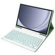 Case + keyboard Samsung Galaxy Tab A9+, Leather Pen Slot, light green