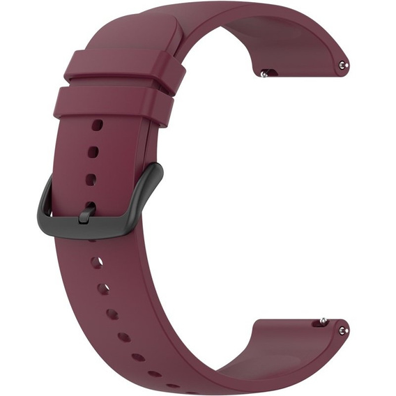 Silicone strap 20mm, Wine Red/Black Buckle