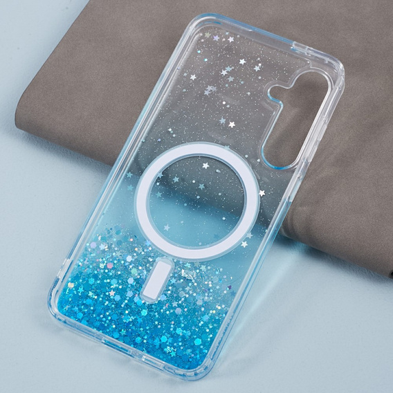 Case for Samsung Galaxy S24+ Plus, Glittery, for MagSafe, blue