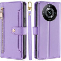 Flip case for Realme 11 Pro 5G / Pro+ 5G, Wallet Zipper Pocket, purple