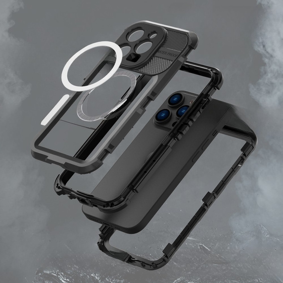 IP68 Waterproof Case for iPhone 14 Pro, SHELLBOX MagSafe, black