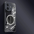 Case for Xiaomi Redmi Note 14 Pro/Pro+ 5G, with magnetic sheet, transparent / black