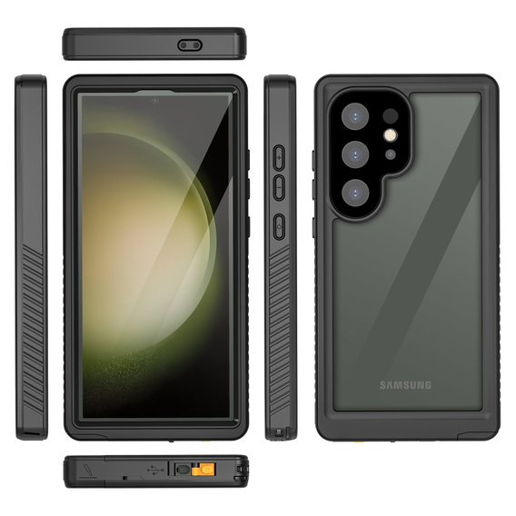 IP68 Waterproof Case for Samsung Galaxy S24 Ultra, Redpepper, black