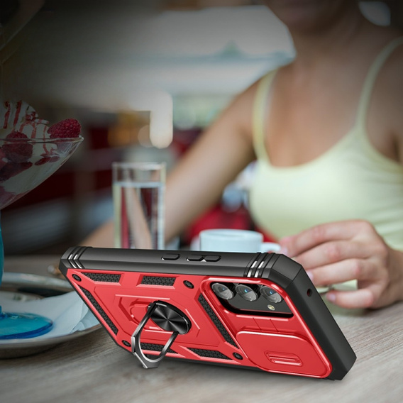 Case for Samsung Galaxy A54 5G, CamShield Slide, red / black