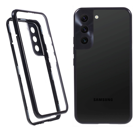 Case for Samsung Galaxy S22, Magnetic Dual Glass, black