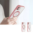 Case for iPhone 12, Electro MagSafe, pink + Screen Glass