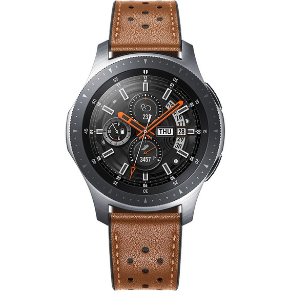 22mm Genuine Leather Coated Silicone Watch Band - Brown