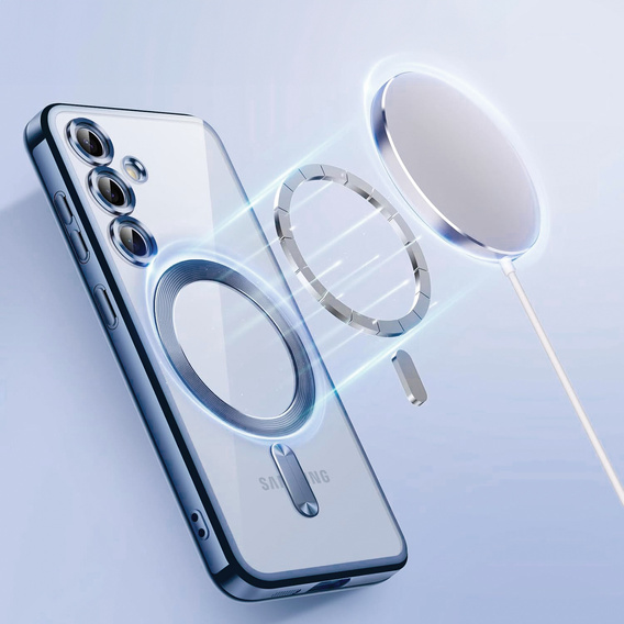Case for Samsung Galaxy S25, Electro MagSafe, dark blue + Screen Glass