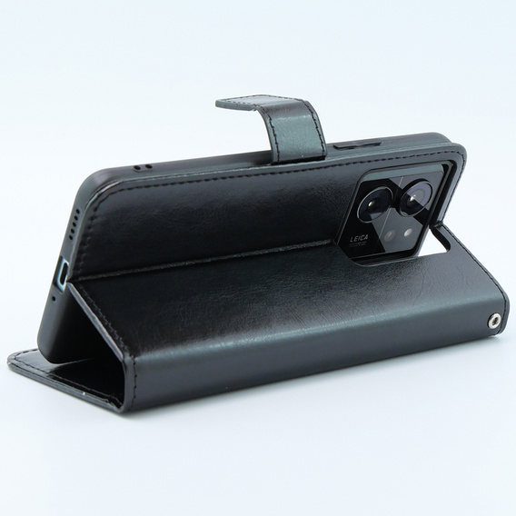 Flip case for Xiaomi 13T / 13T Pro, Crazy Horse Wallet, black