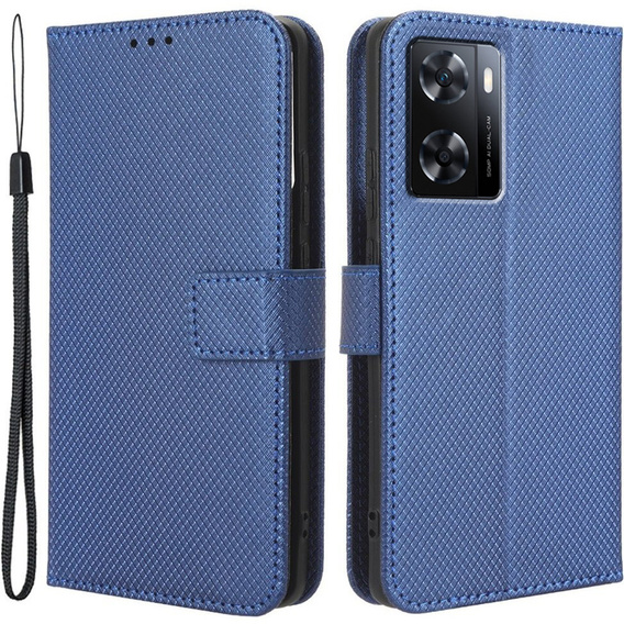 Flip case for Oppo A57 4G/5G, Wallet Smart Magnet, dark blue