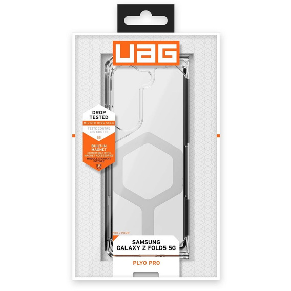 Urban Armor Gear Case for Galaxy Z Fold 5 5G, Plyo MagSafe, transparent