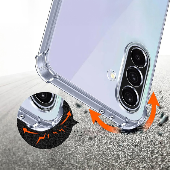 Case for Samsung Galaxy A36, Erbord Dropproof, transparent + Glass
