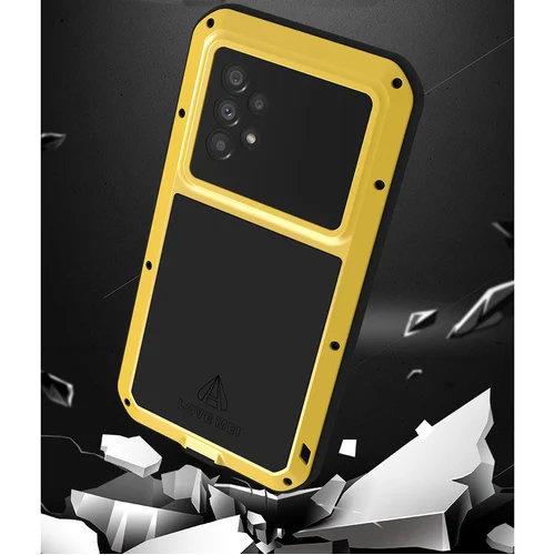 Love Mei Case for Samsung Galaxy A53 5G, armored with glass, yellow