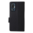 Case for HTC U24 Pro 5G, Wallet Litchi Leather, black