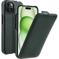 MELKCO flip case for iPhone 15 Plus, leather, flip, dark green