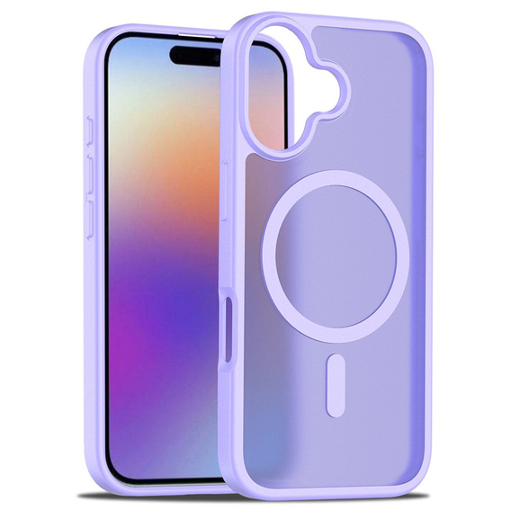 Matt Case for iPhone 17, for MagSafe, translucent purple