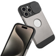 Case for iPhone 15 Pro Max, ERBORD MagProtect Slide Camera, titanium grey